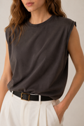 Kahverengi Modal Kumaş Kadın T-Shirt