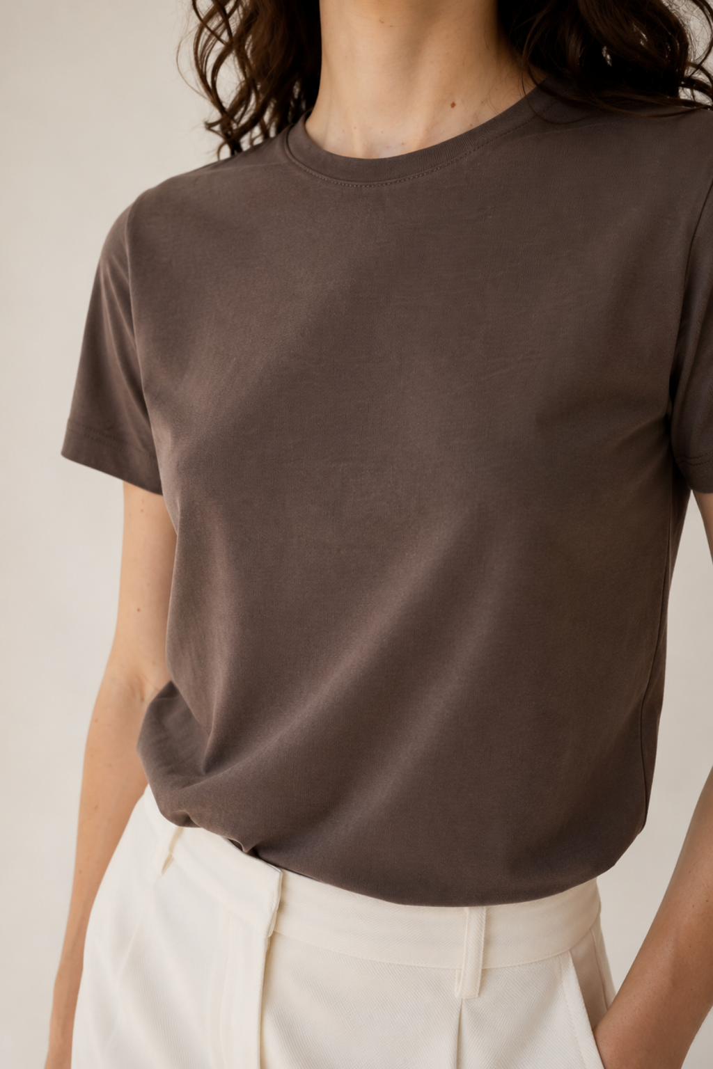 Kahve Modal Karışımlı T-Shirt