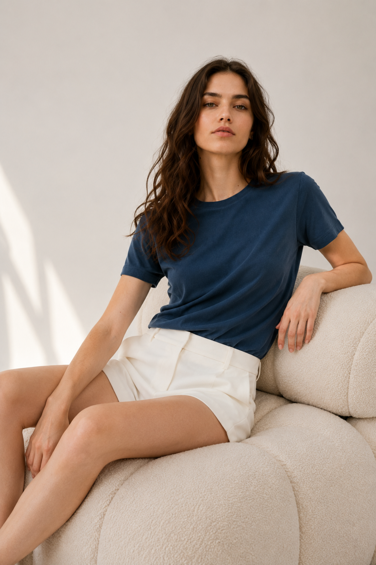 Lacivert Modal Karışımlı T-Shirt