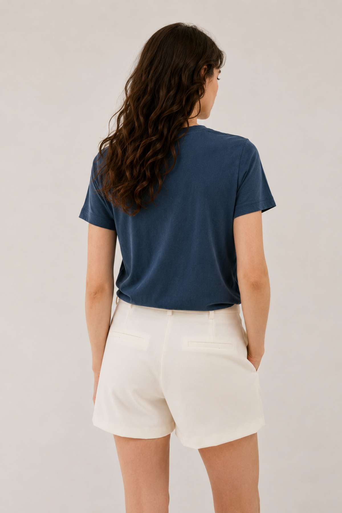 Lacivert Modal Karışımlı T-Shirt