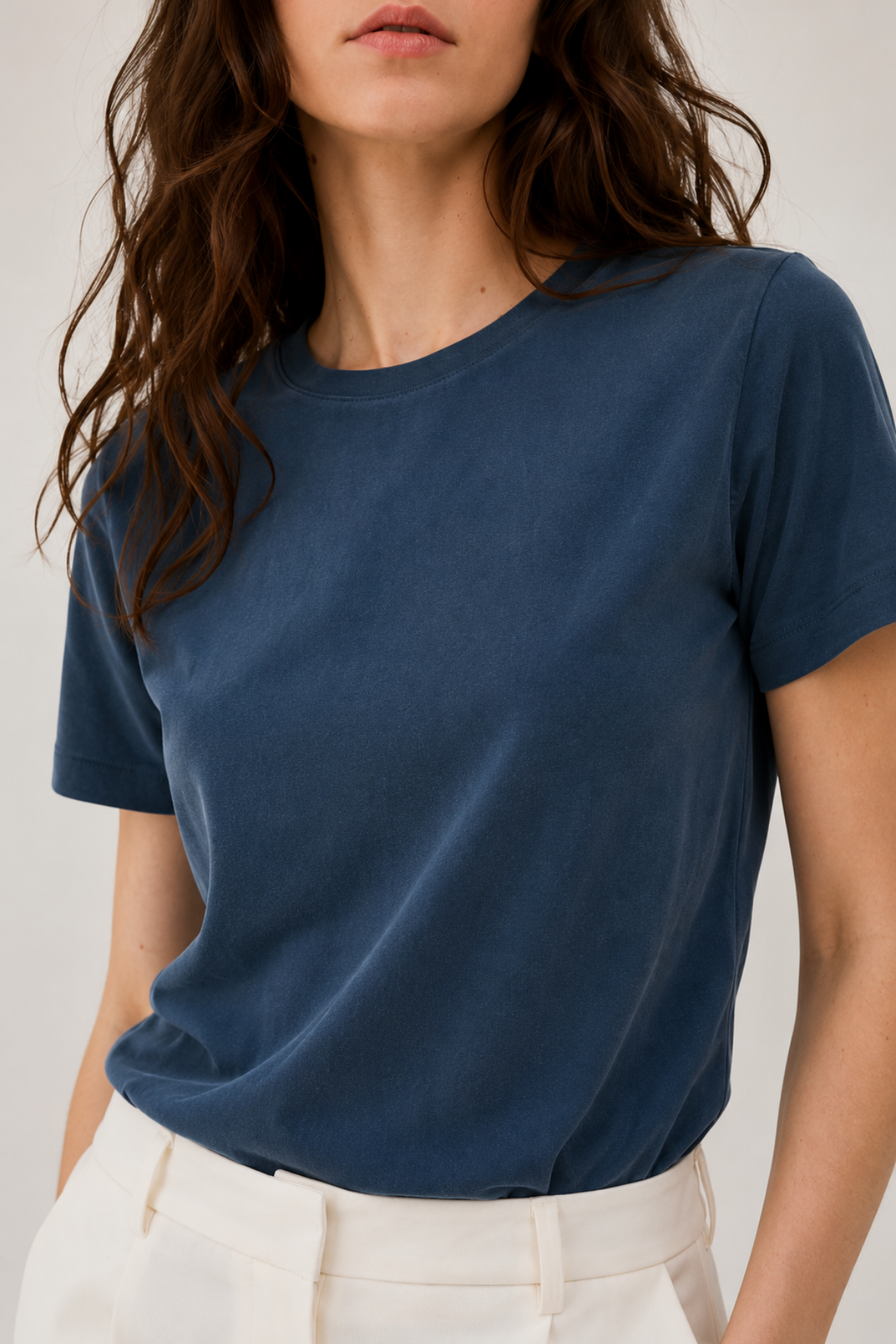 Lacivert Modal Karışımlı T-Shirt