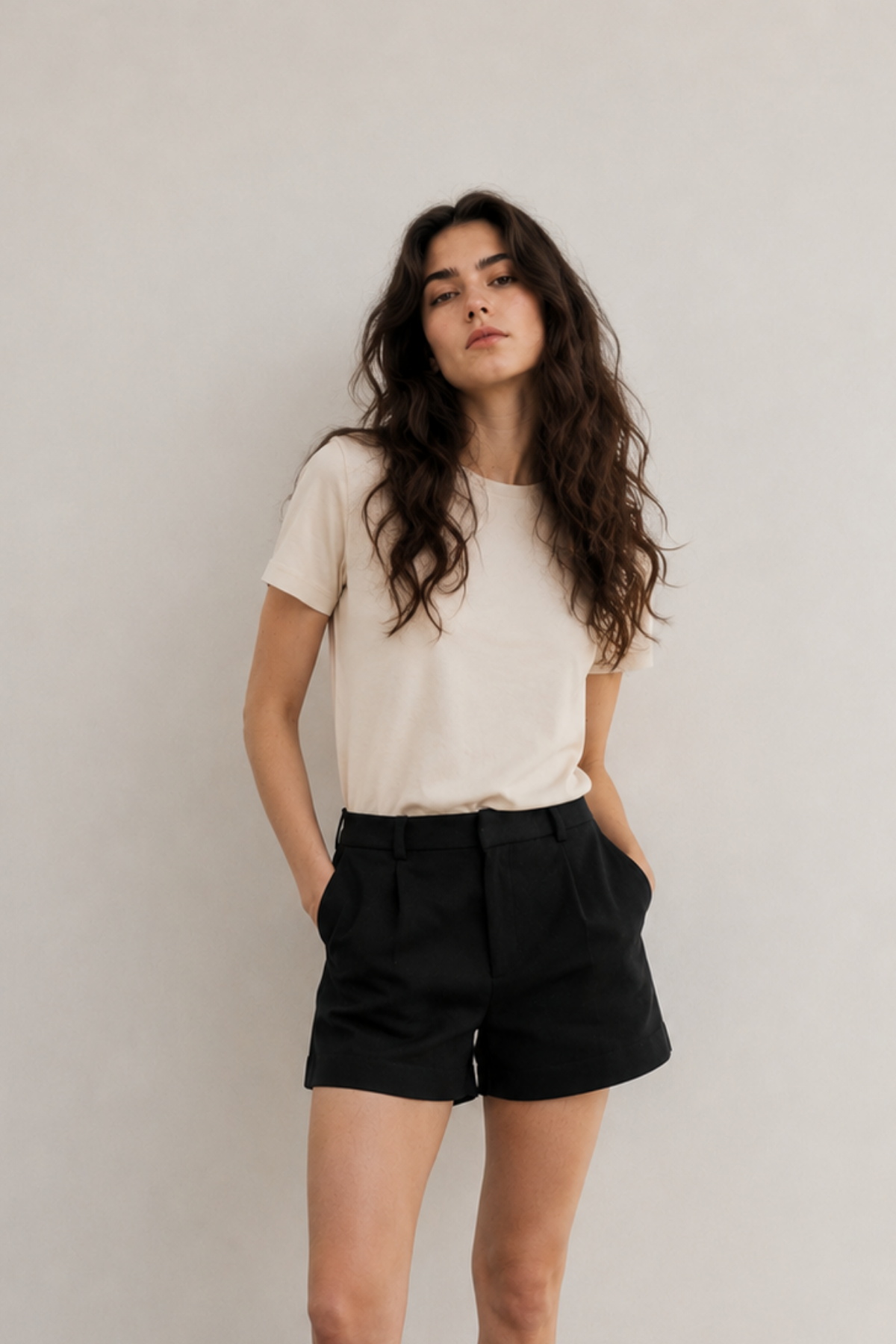 Taş Modal Karışımlı T-Shirt