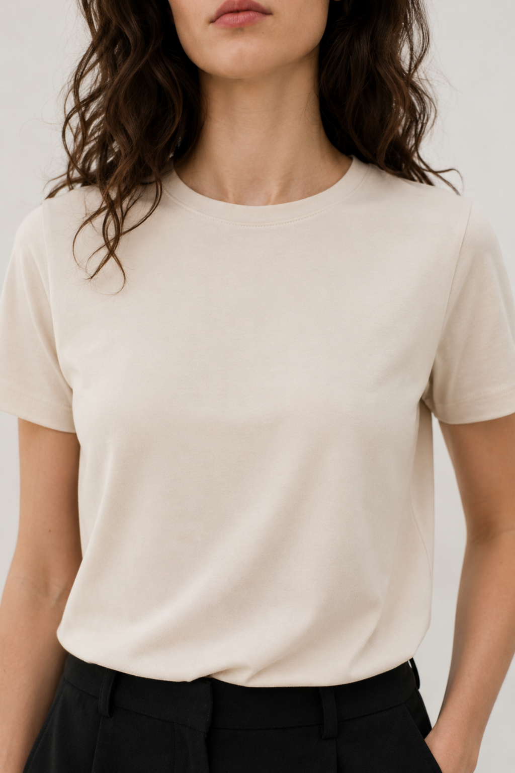 Taş Modal Karışımlı T-Shirt