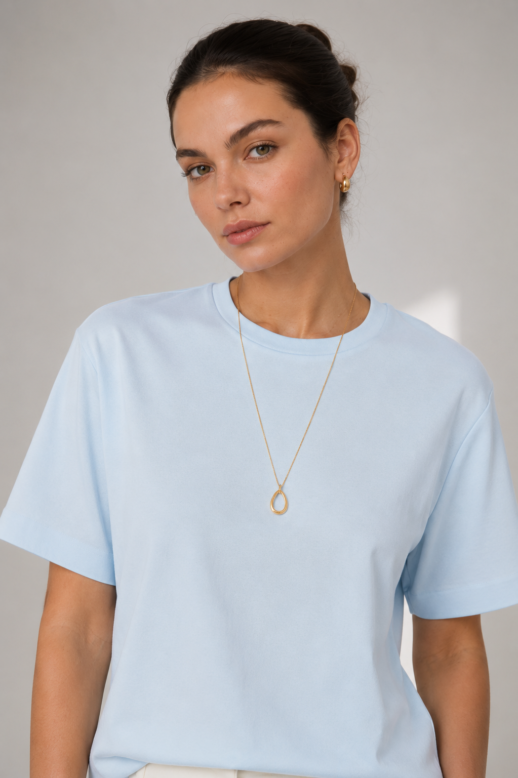 Bebe Mavi Dökümlü Kadın T-Shirt