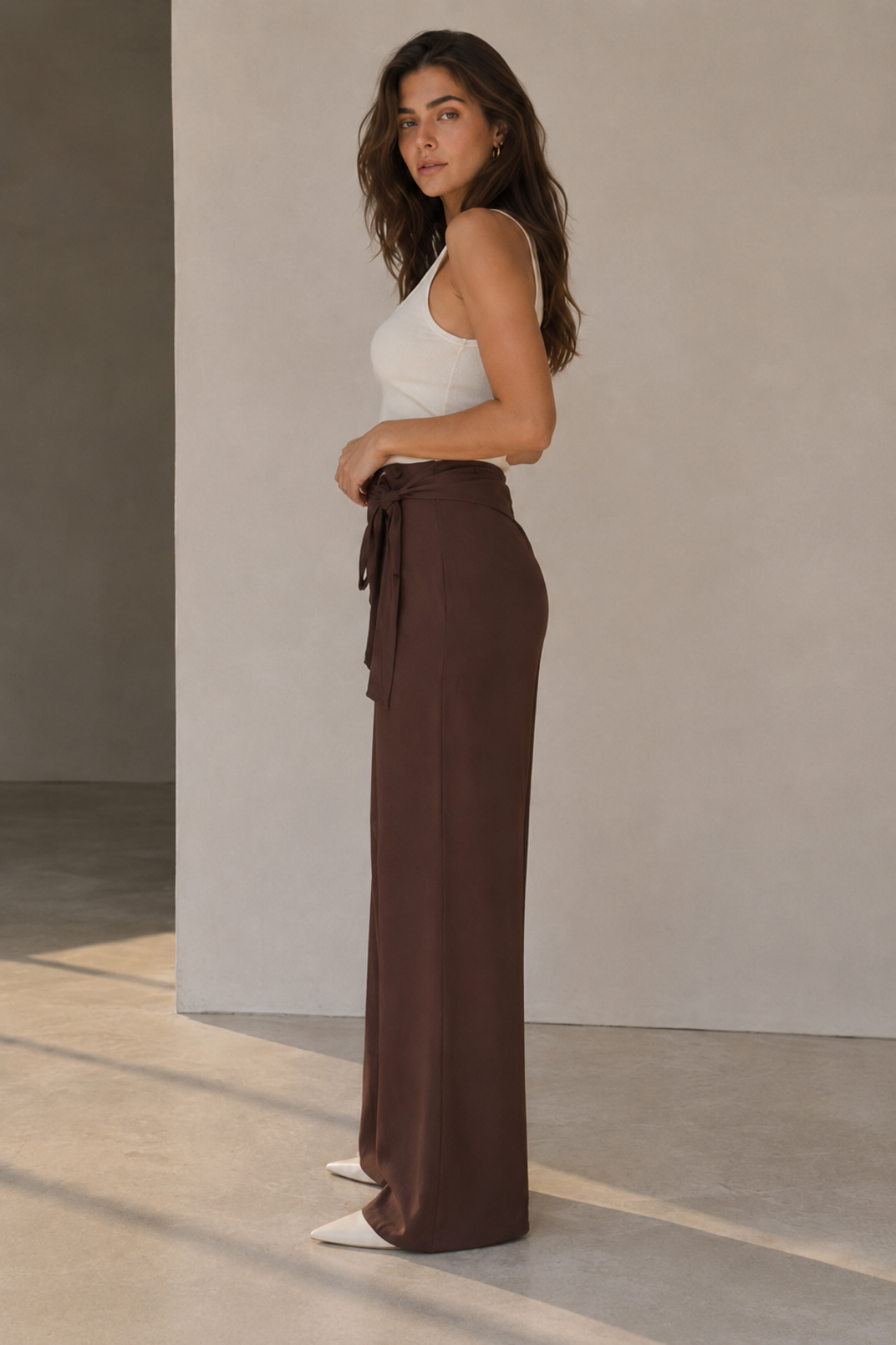 Kahve Bağlamalı Pantolon